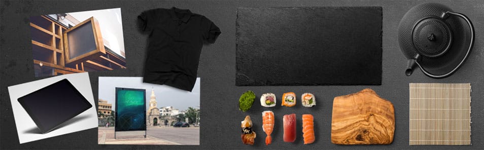 Food Scene Creator Items, Sign and Device Mockups & Displacement Maps 
