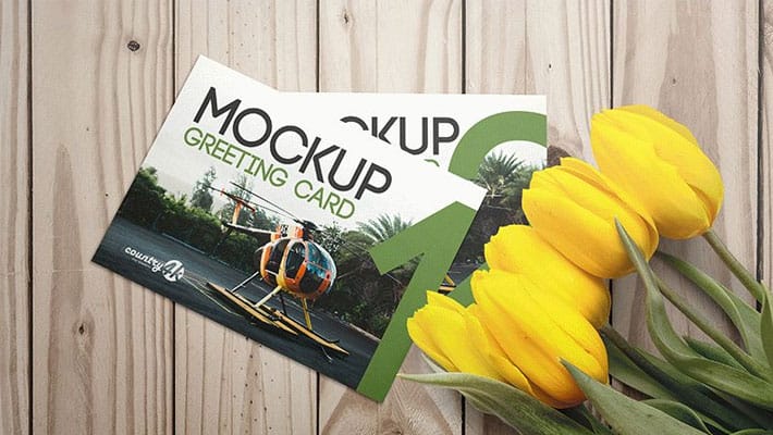 Free 3 PSD Mockups Greeting Card