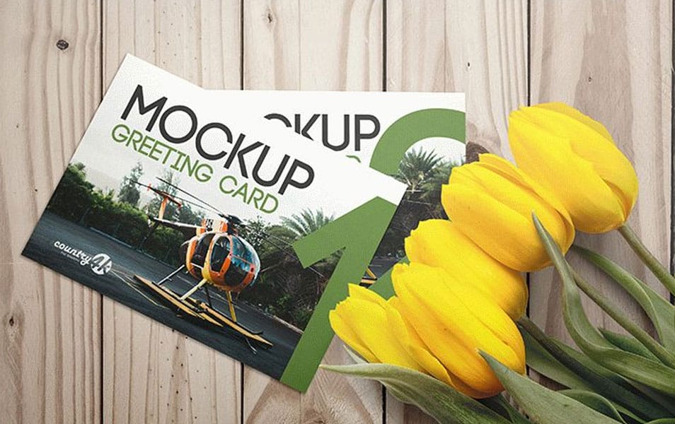 Free 3 PSD Mockups Greeting Card