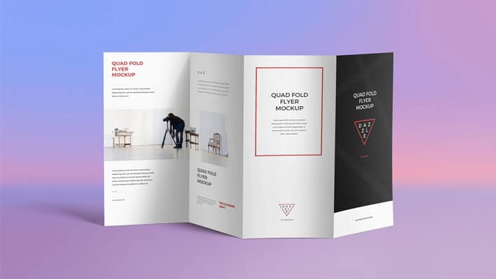 Free 4 Fold Brochure Mockup