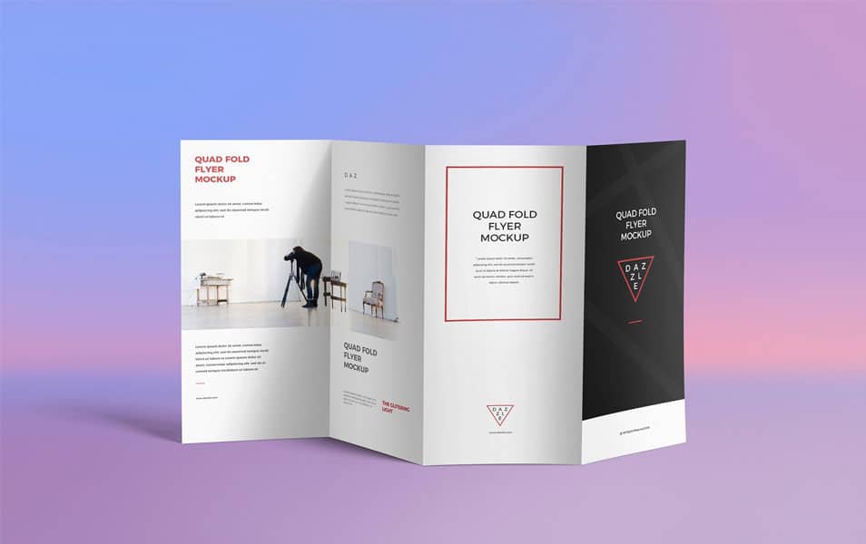 Free 4 Fold Brochure Mockup