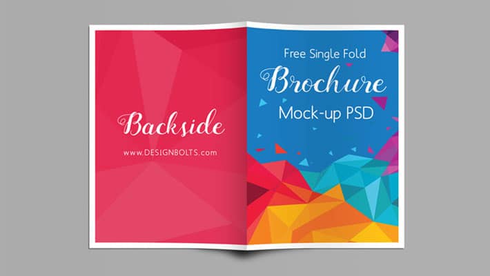 Free A4 Single Fold Brochure Mock-up PSD