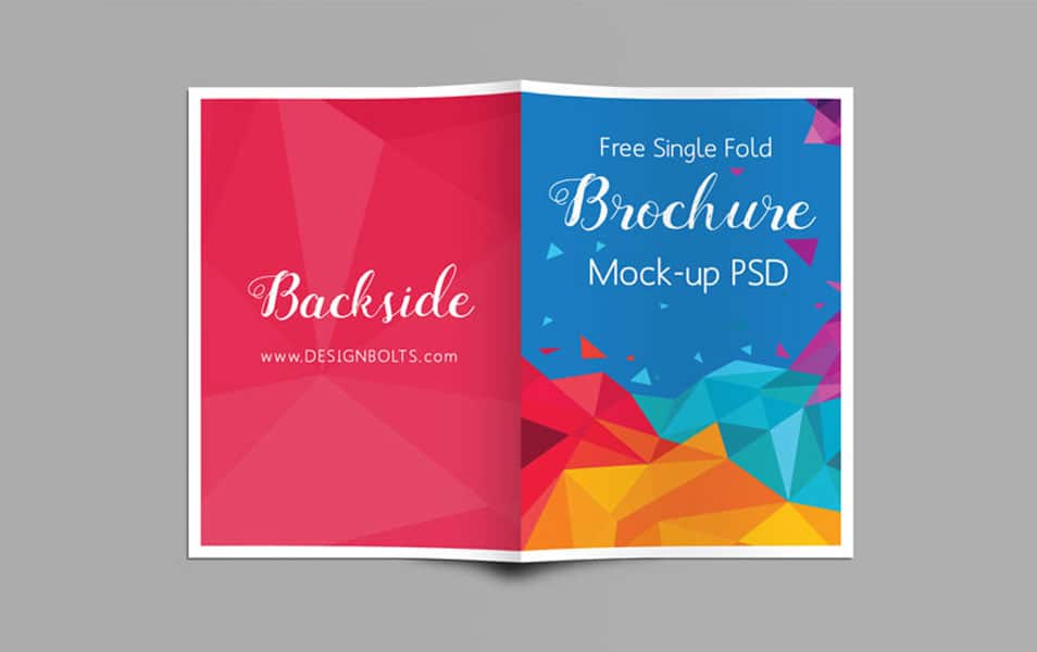 Free A4 Single Fold Brochure Mock-up PSD