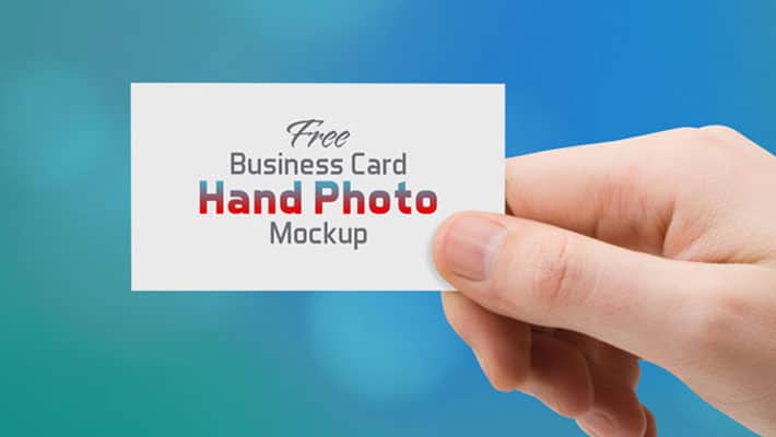Free Business Card Hand Photo Mock-up PSD