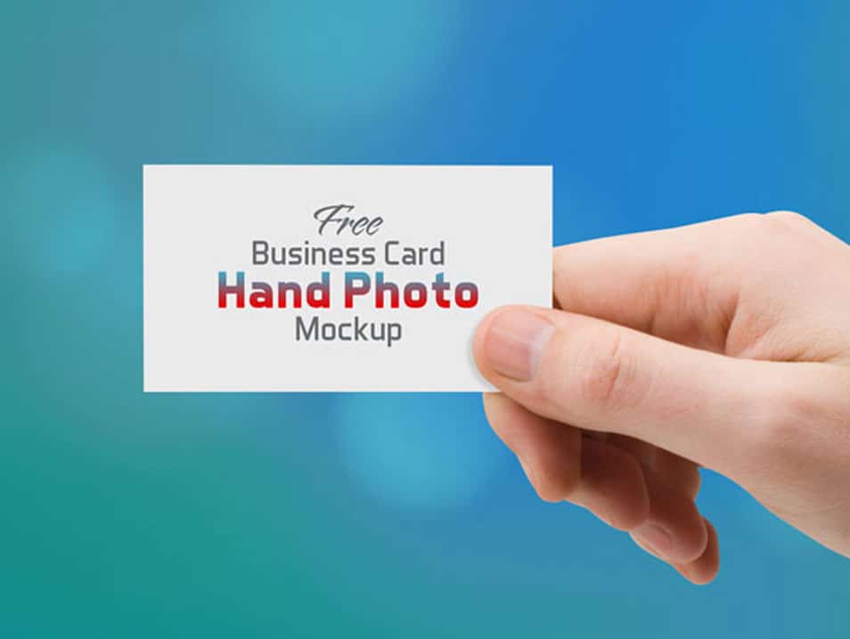 Free Business Card Hand Photo Mock-up PSD