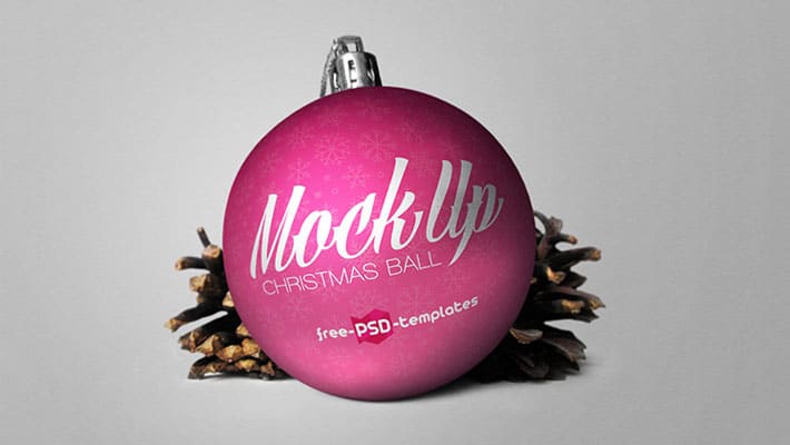 Free Christmas Ball Mock-up in PSD
