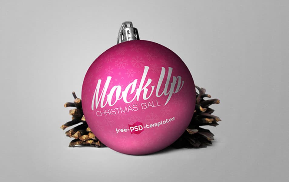 Free Christmas Ball Mock-up in PSD