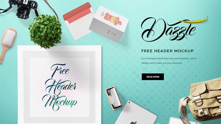 Free Customizable Hero Header Mockup Scene