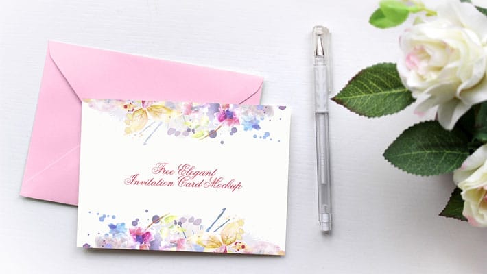 Free Elegant Invitation Card Mockup
