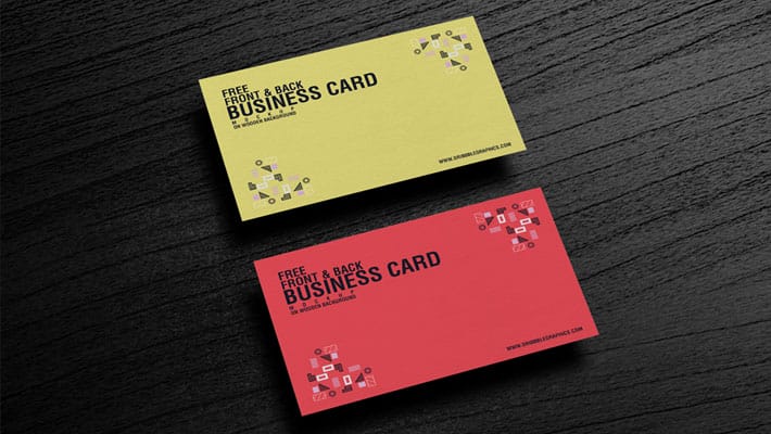 Free Front & Back Business Card Mockup