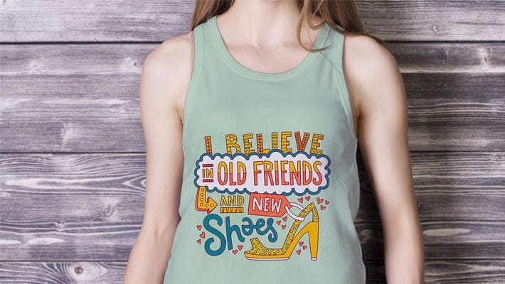 Free Girl in Tank Top Mock-up PSD