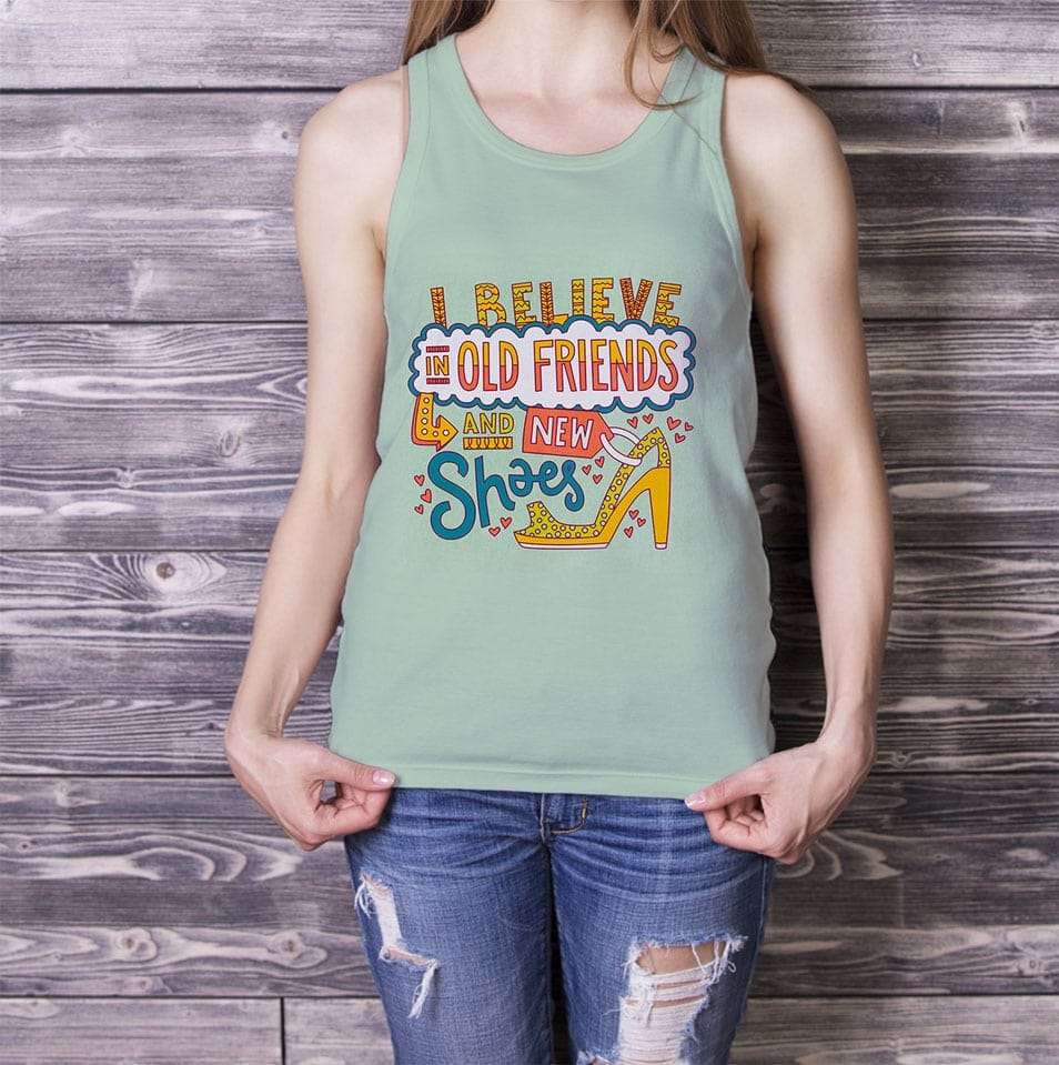 Free Girl in Tank Top Mock-up PSD