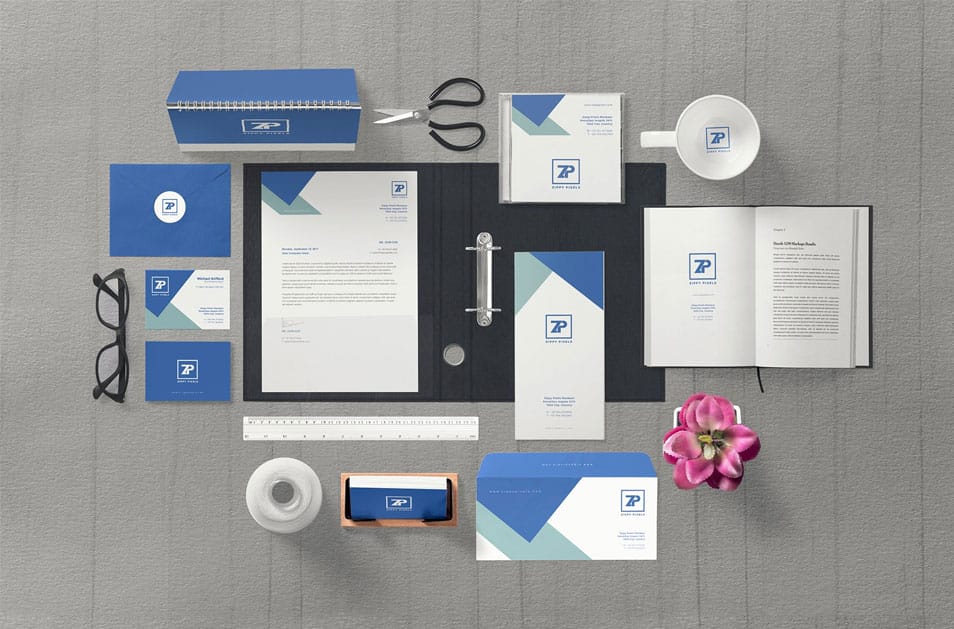 Free Impressive Corporate Identity Mockup scene