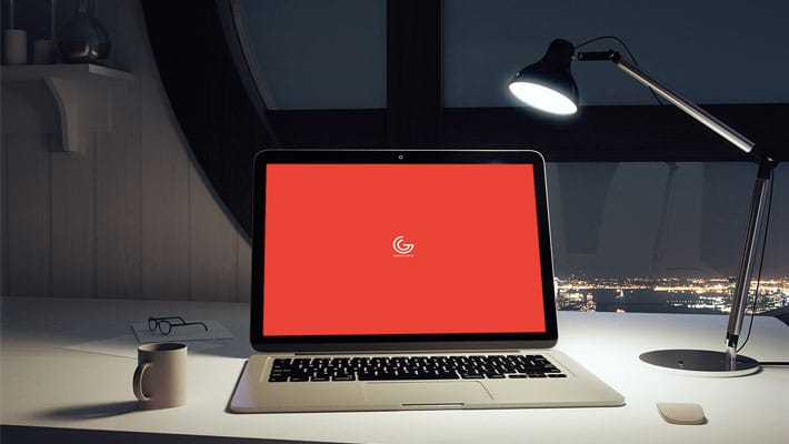 Free Laptop Screen Mockup In A Office Environment