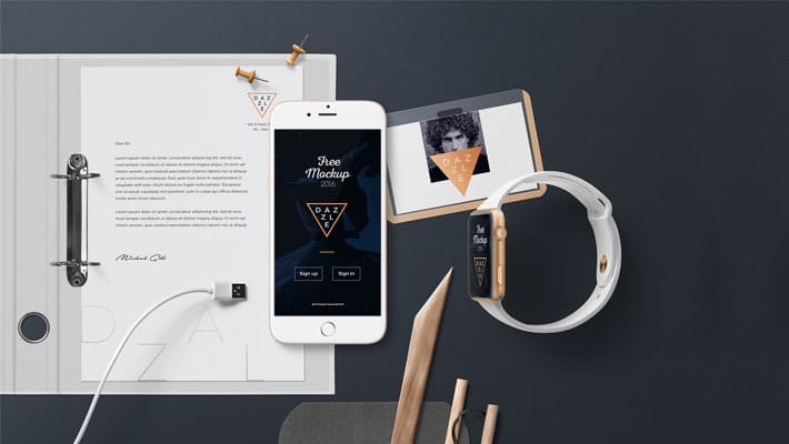 Free Letterhead Mockup Scene