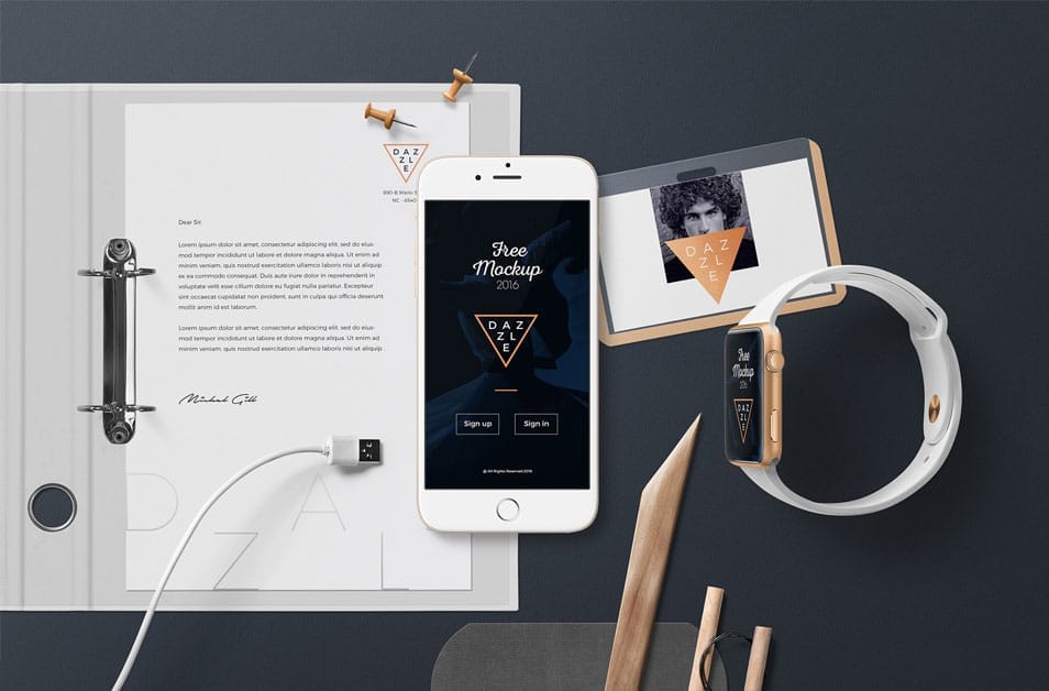 Free Letterhead Mockup Scene