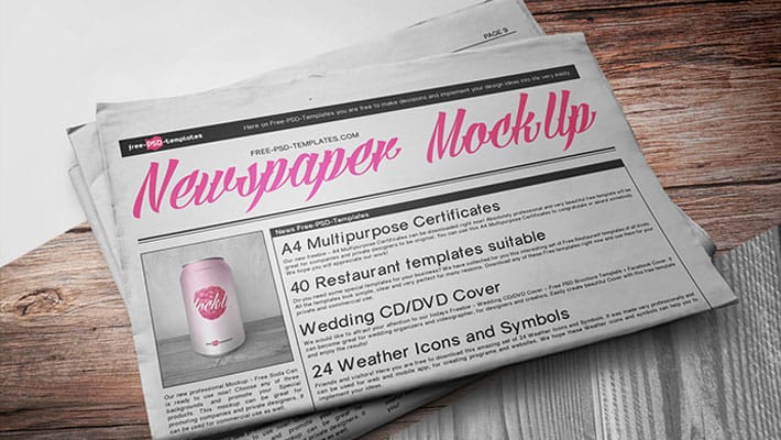 Free Newspaper Mock-up in PSD
