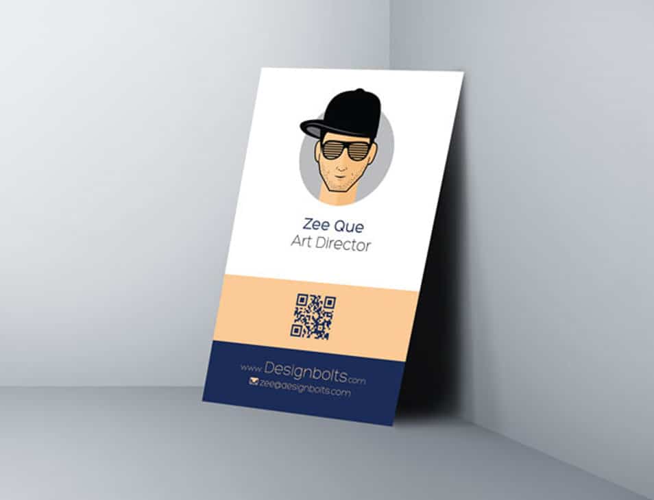 Free One Sided Vertical Business Card Design Template