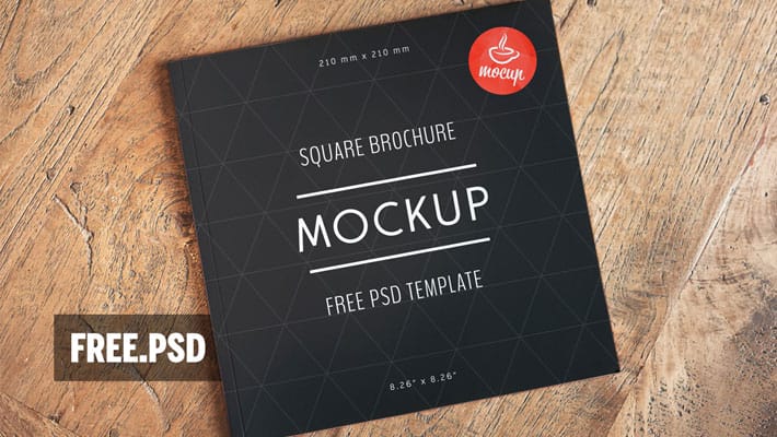Free PSD Square Brochure Mockup