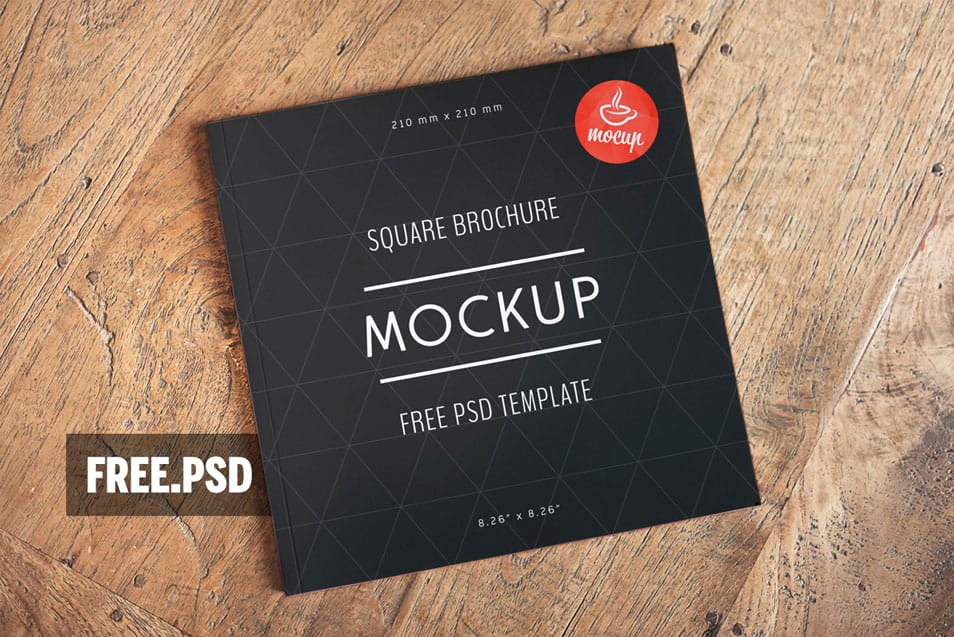 Free PSD Square Brochure Mockup