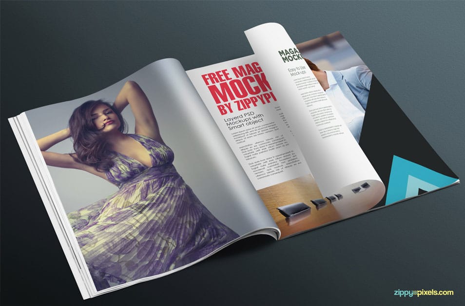 Free Photorealistic Magazine Page Mockup