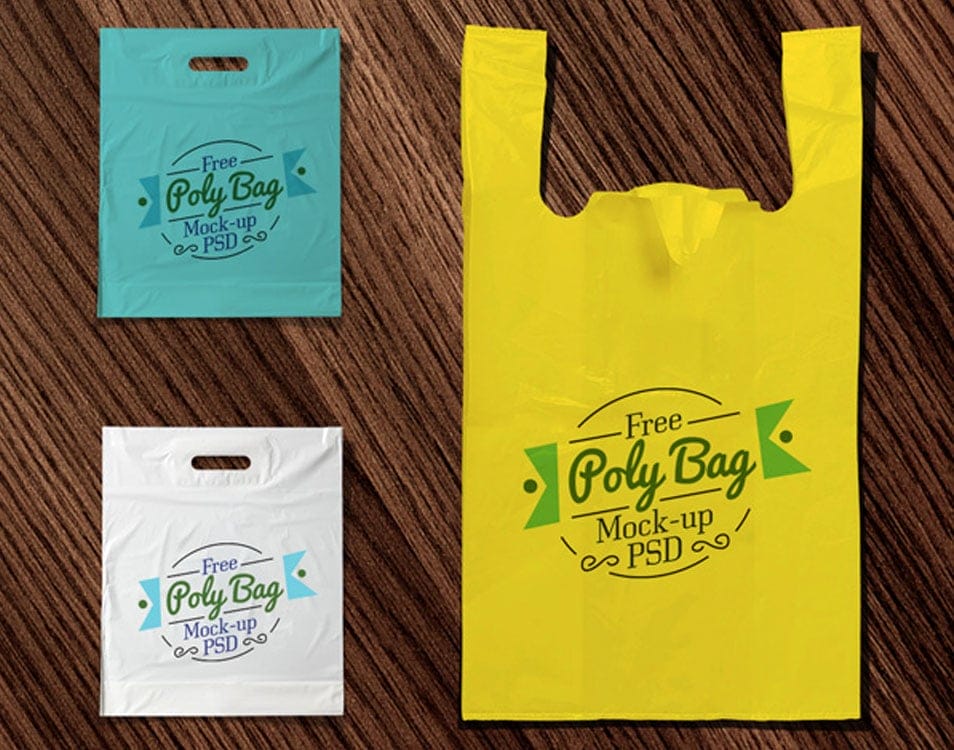Free Plastic Poly Bag Mock-up PSD