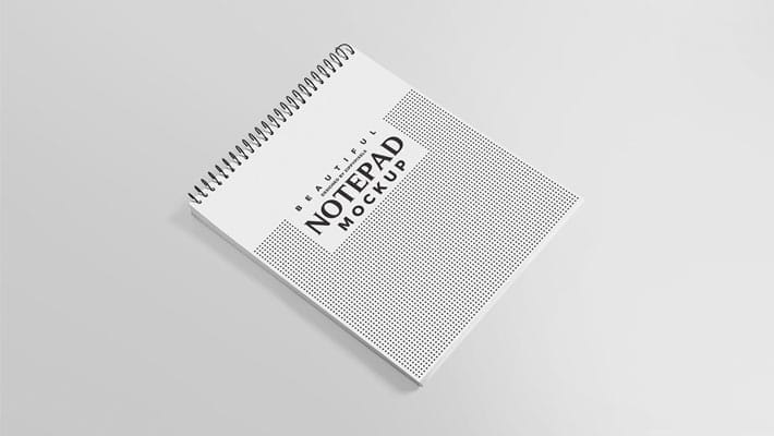Free Ringed Notepad Mockup