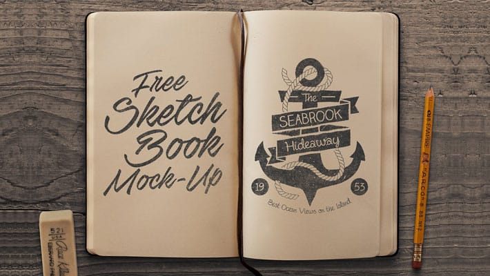 Free Sketchbook Mockup PSD