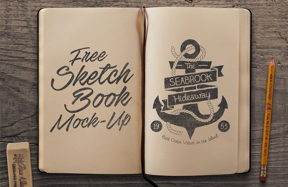 Free Sketchbook Mockup PSD