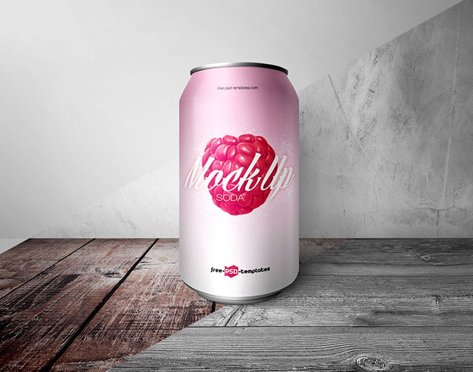 Free Soda Can Mock-up in PSD