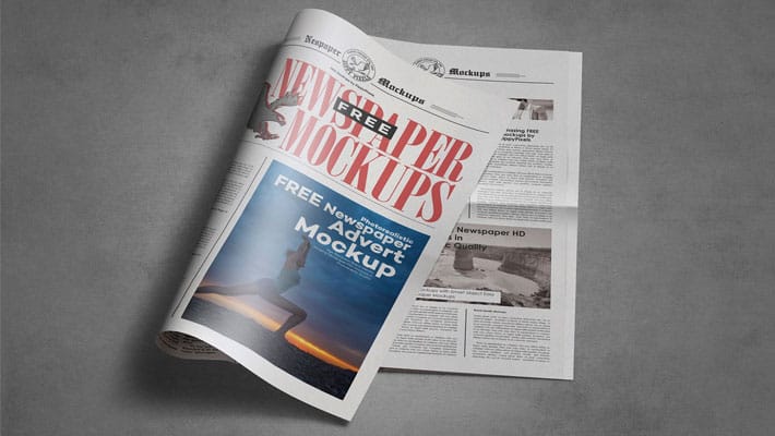 Free Tabloid Newspaper Mockup