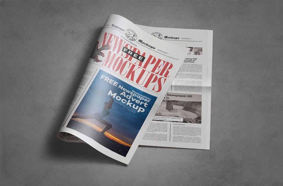 Free Tabloid Newspaper Mockup