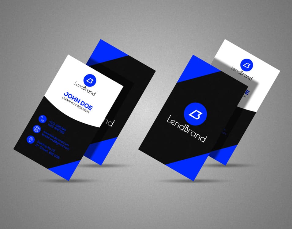 Free Vertical Business Card Mockup