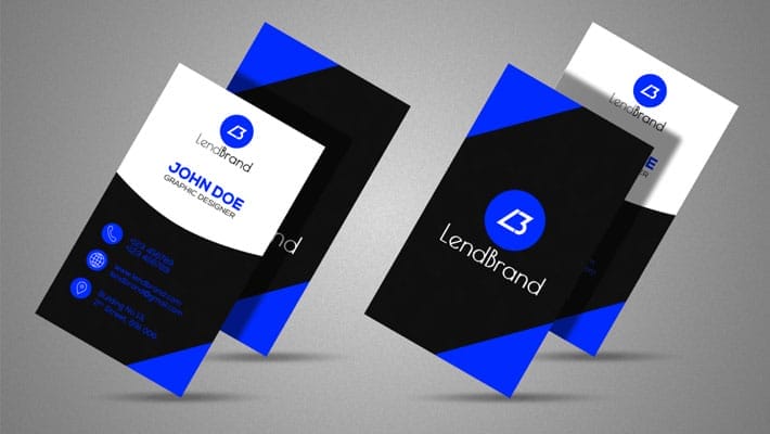 Free Vertical Business Card Mockup