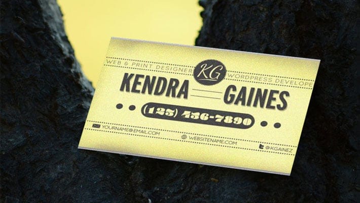 Free Vintage Business Card Mockup