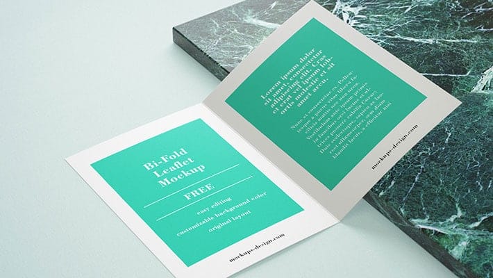 Free Bi-fold Leaflet Mockup