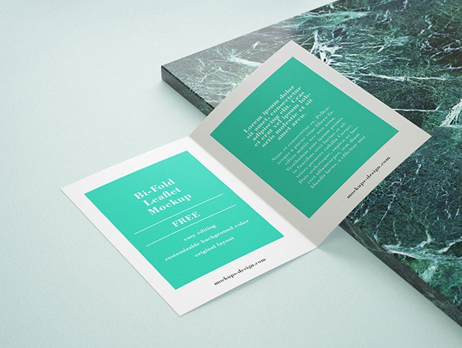 Free Bi-fold Leaflet Mockup