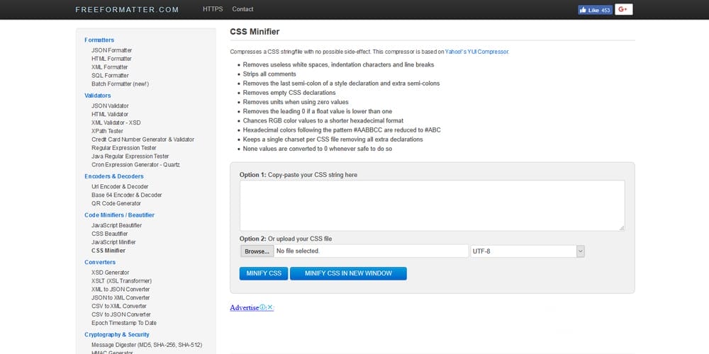 20+ Most Amazing CSS Minifier Tools 4 Freeformatter CSS Minifier