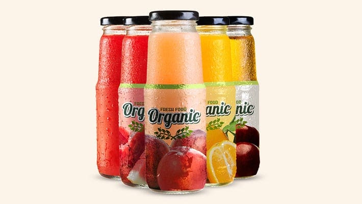 Fruit Juice Glass Container Mockup