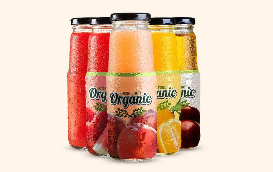 Fruit Juice Glass Container Mockup