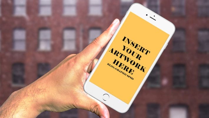 Hand Holding iPhone 6s Free Mockup PSD