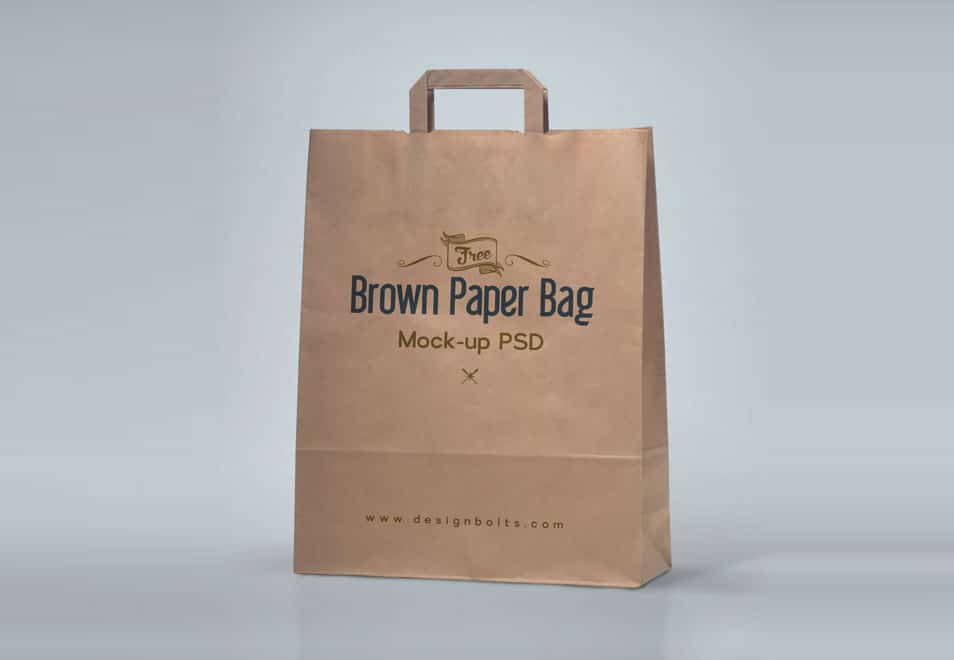 High Quality Brown Shopping Bag Mockup