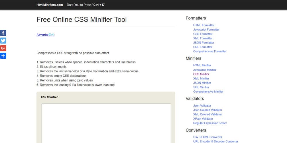 CSS Minifier Online