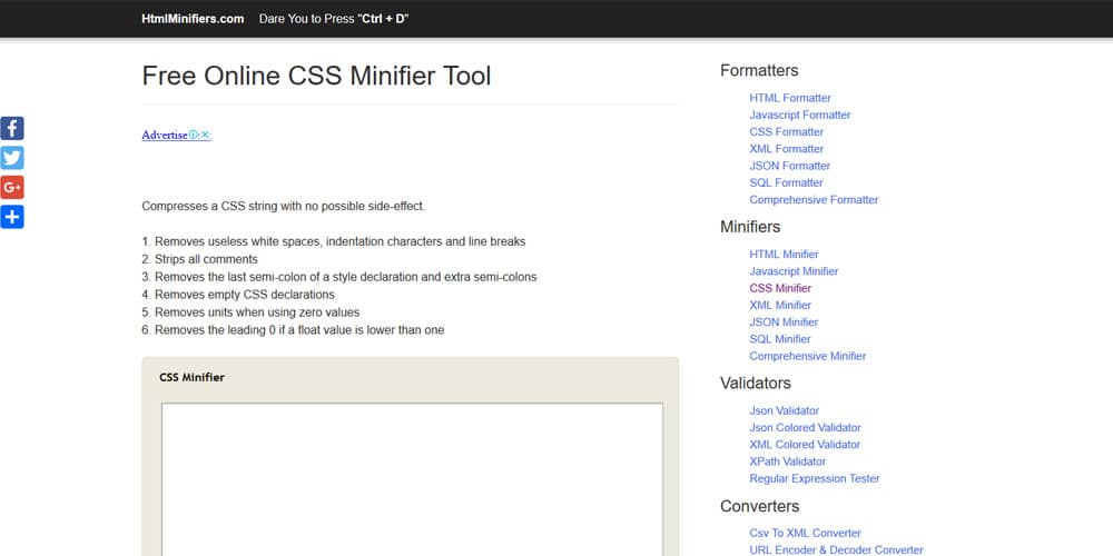 20+ Most Amazing CSS Minifier Tools 29 CSS Minifier Online