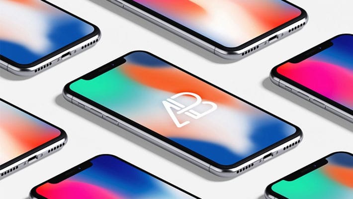 Isometric iPhone X Mockup