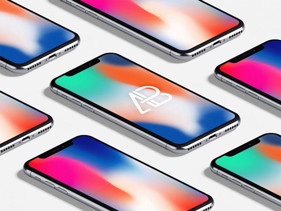 Isometric iPhone X Mockup