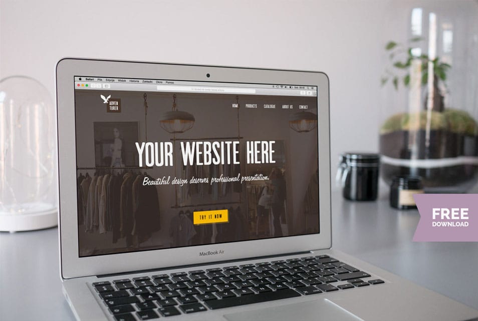 Macbook Air Free PSD Mockup