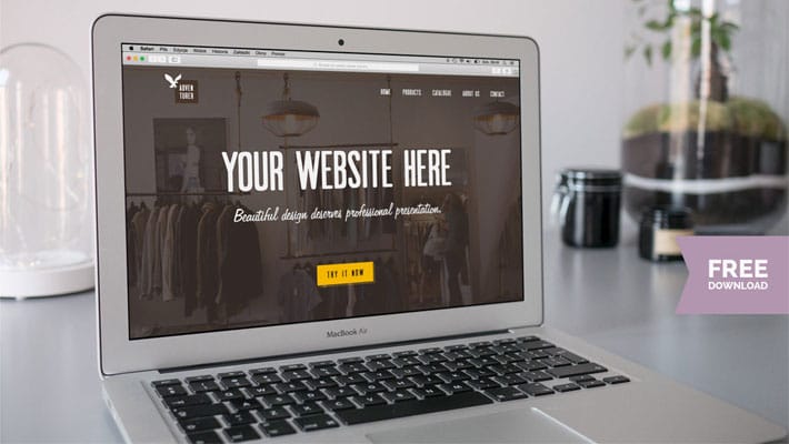 Macbook Air Free PSD Mockup