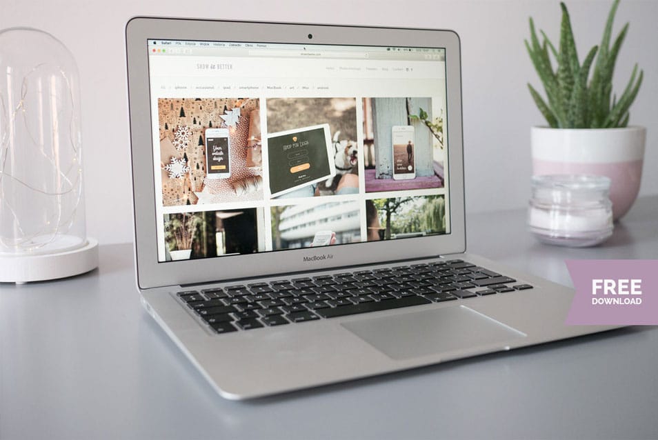 Macbook Air Free PSD Mockup