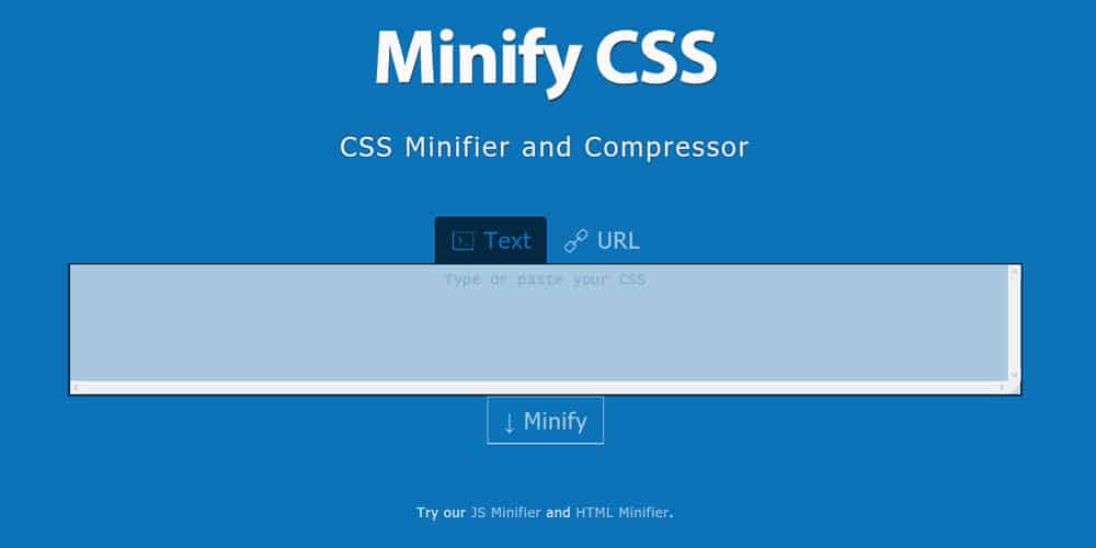 minify js and css